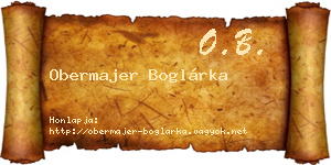 Obermajer Boglárka névjegykártya